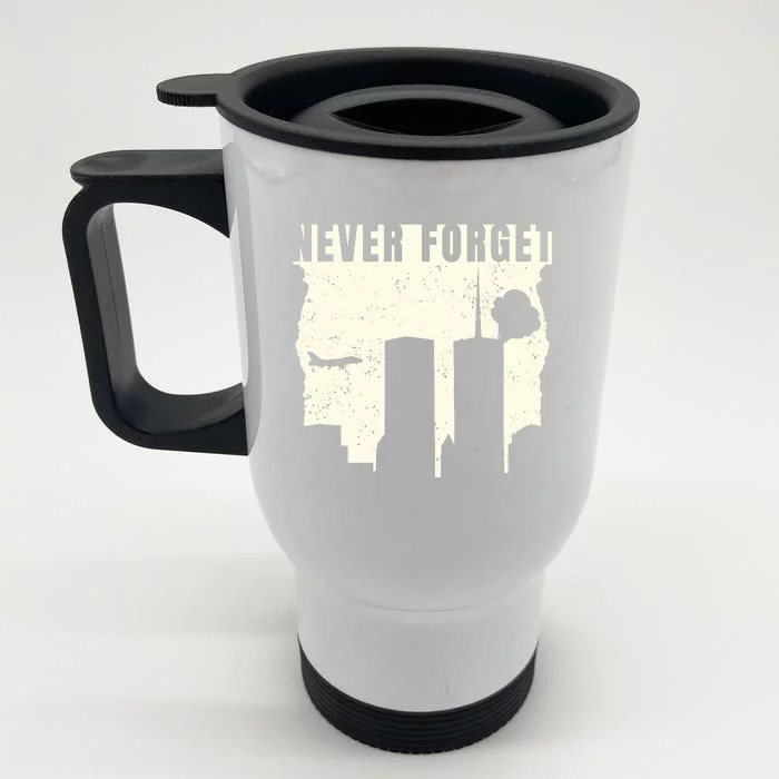 Never Forget 9.11 Patriot Day Front & Back Stainless Steel Travel Mug