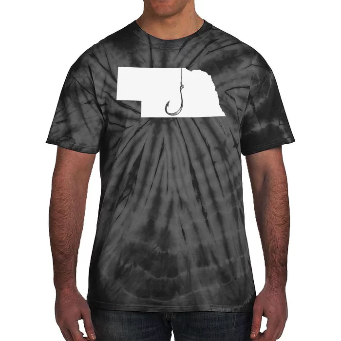 Nebraska Fishing Angler State Fisherman Fish Hook Tie-Dye T-Shirt