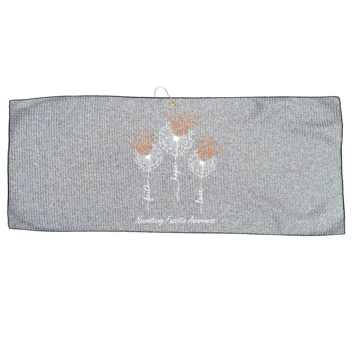 Necrotizing Fasciitis Awareness Faith Hope Love Dandelion Gift Large Microfiber Waffle Golf Towel