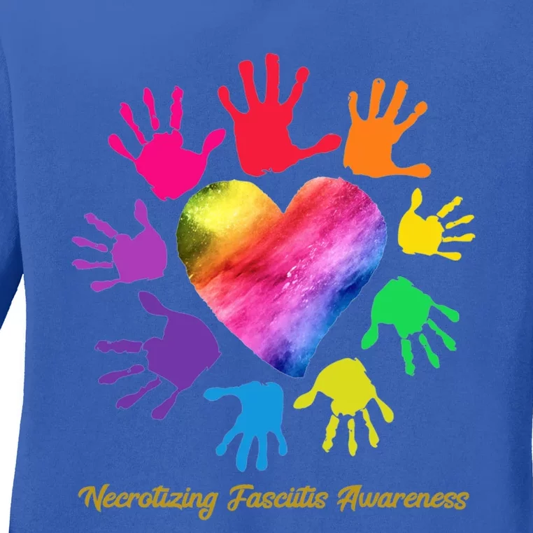 Necrotizing Fasciitis Awareness Hands Gift Ladies Long Sleeve Shirt