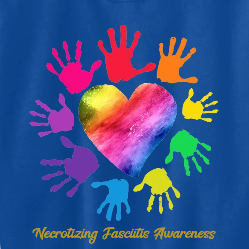 Necrotizing Fasciitis Awareness Hands Gift Kids Sweatshirt