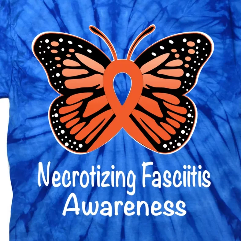 Necrotizing Fasciitis Awareness Warrior Orange Ribbon Meaningful Gift Tie-Dye T-Shirt