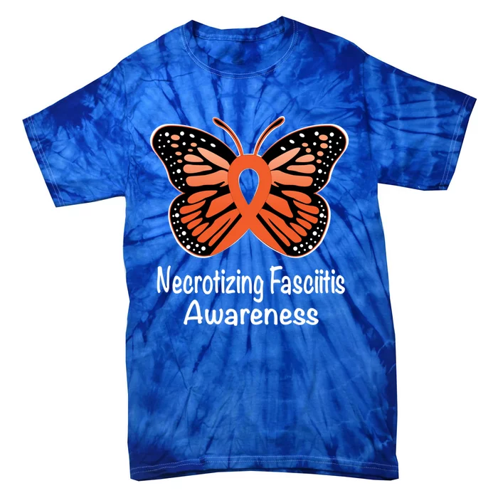 Necrotizing Fasciitis Awareness Warrior Orange Ribbon Meaningful Gift Tie-Dye T-Shirt