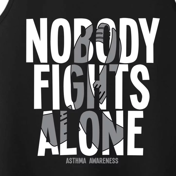 Nobody Fights Alone Asthma Awareness Cute Gift Performance Tank