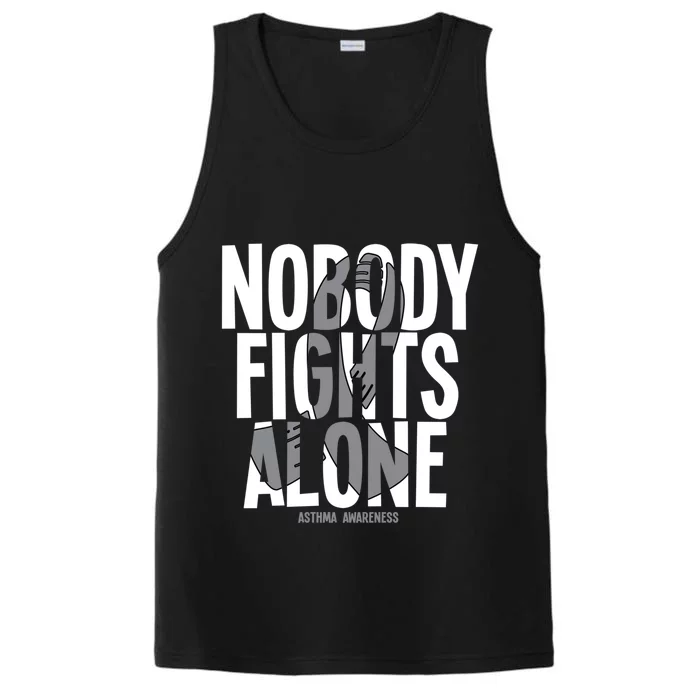 Nobody Fights Alone Asthma Awareness Cute Gift Performance Tank