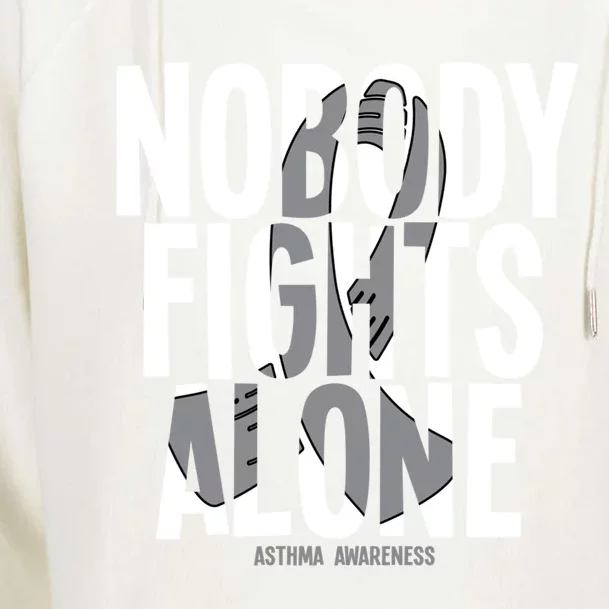 Nobody Fights Alone Asthma Awareness Cute Gift Womens Funnel Neck Pullover Hood