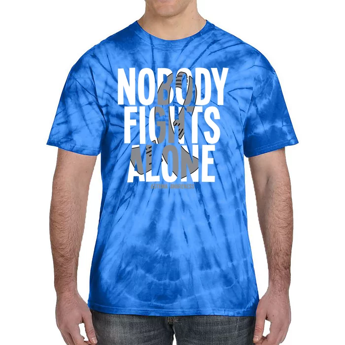 Nobody Fights Alone Asthma Awareness Cute Gift Tie-Dye T-Shirt