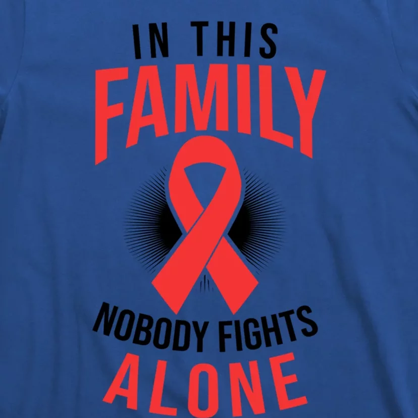 Nobody Fights Alone Design Stroke Survivor Gift T-Shirt