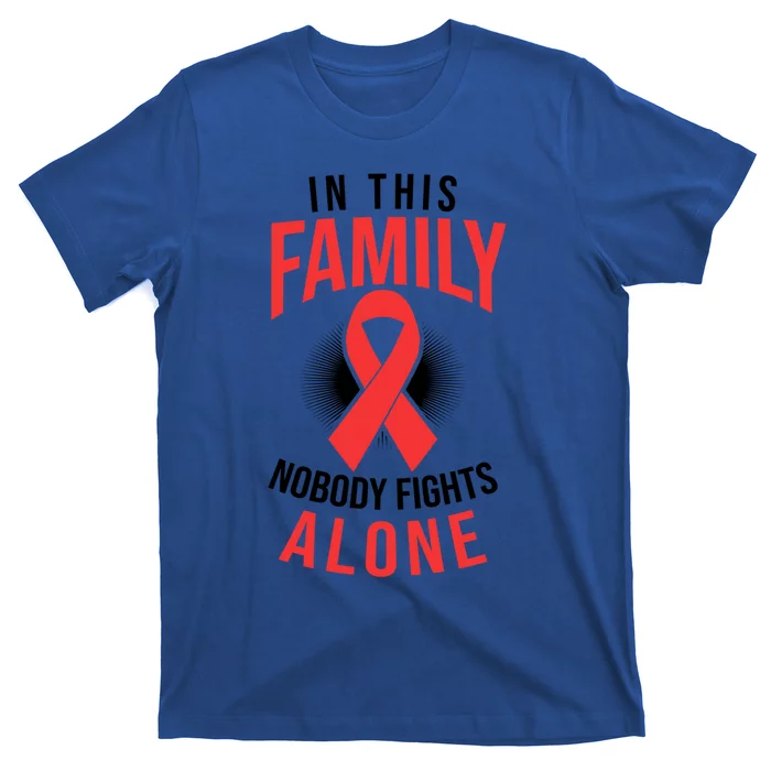 Nobody Fights Alone Design Stroke Survivor Gift T-Shirt