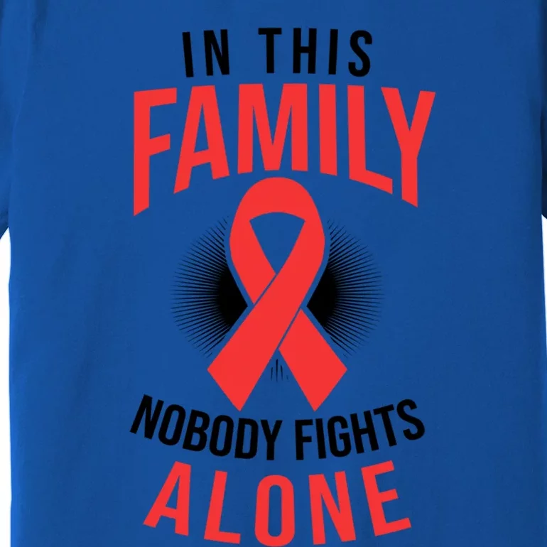 Nobody Fights Alone Design Stroke Survivor Gift Premium T-Shirt