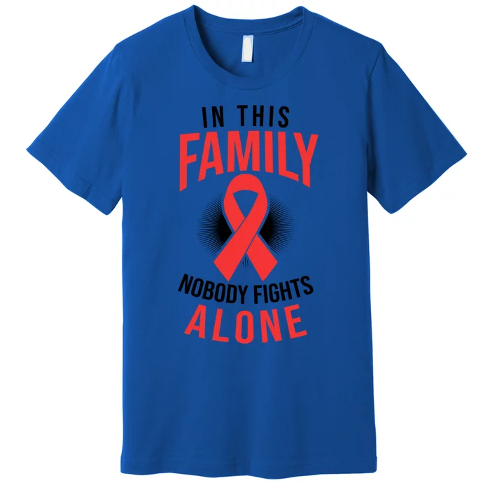 Nobody Fights Alone Design Stroke Survivor Gift Premium T-Shirt