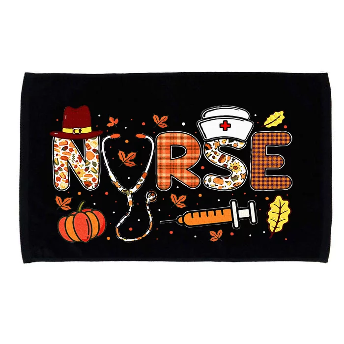 Nurses Fall Autumn Halloween Funny Thanksgiving Nurse Microfiber Hand Towel