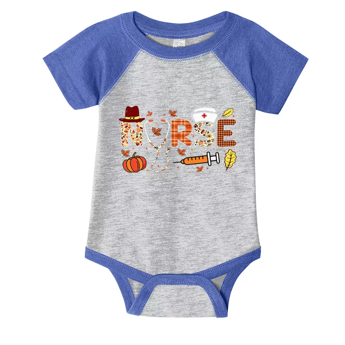 Nurses Fall Autumn Halloween Funny Thanksgiving Nurse Infant Baby Jersey Bodysuit