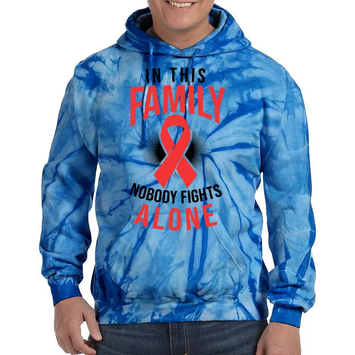 Nobody Fights Alone Design Stroke Survivor Gift Tie Dye Hoodie