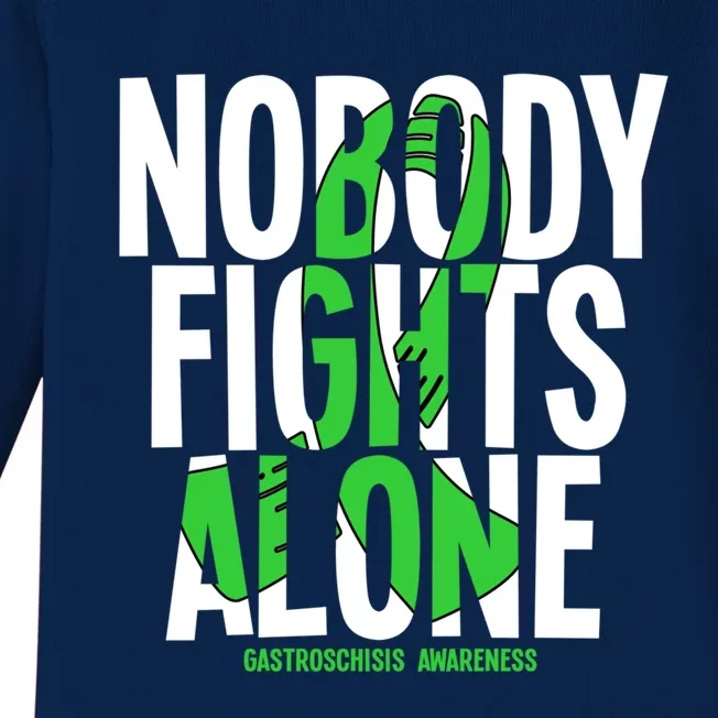 Nobody Fights Alone Gastroschisis Awareness Cool Gift Baby Long Sleeve Bodysuit