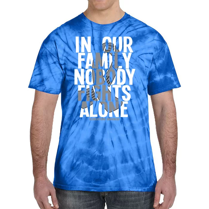 Nobody Fights Alone Glioblastoma Awareness Gift Tie-Dye T-Shirt