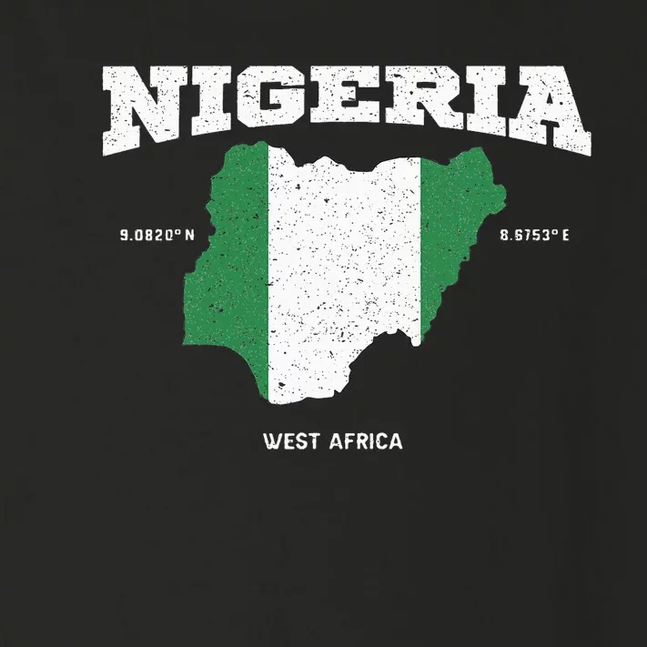 Nigeria Flag And Map Nigerian Coordinates Toddler Long Sleeve Shirt