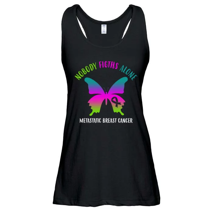 Nobody Fights Alone Metastatic Breast Cancer Ladies Essential Flowy Tank