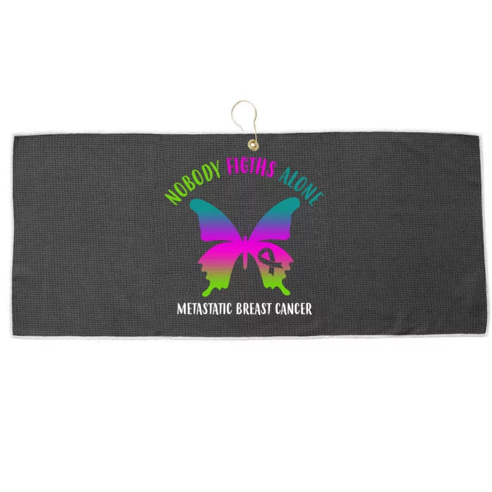 Nobody Fights Alone Metastatic Breast Cancer Large Microfiber Waffle Golf Towel