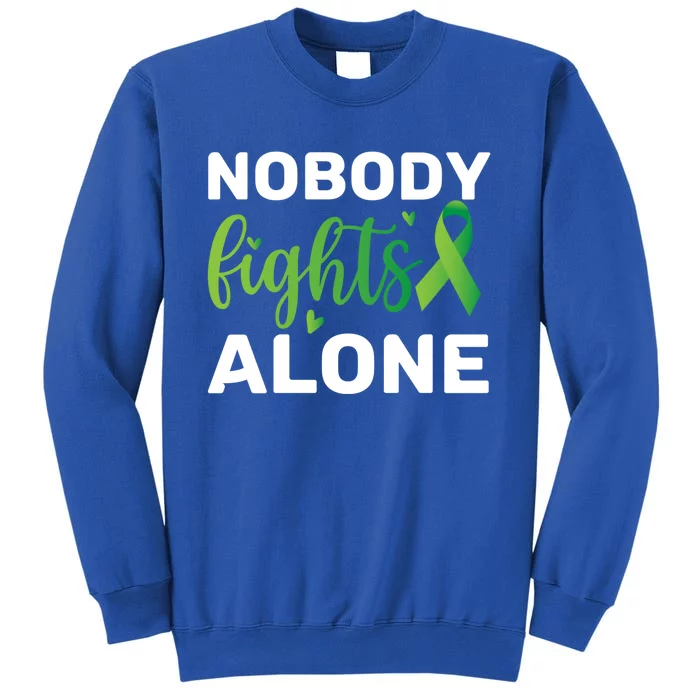 Nobody Fights Alone Tal Health Awareness Gift Tall Sweatshirt