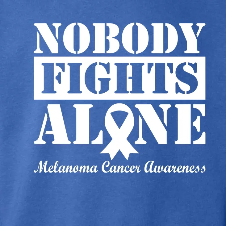 Nobody Fights Alone Melanoma Cancer Awareness Toddler Hoodie