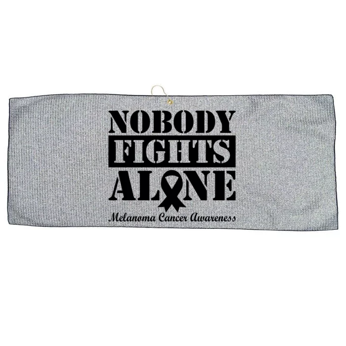 Nobody Fights Alone Melanoma Cancer Awareness Large Microfiber Waffle Golf Towel