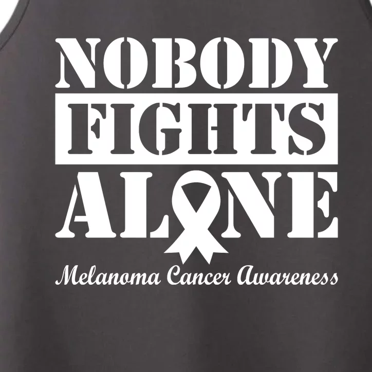 Nobody Fights Alone Melanoma Cancer Awareness Performance Tank