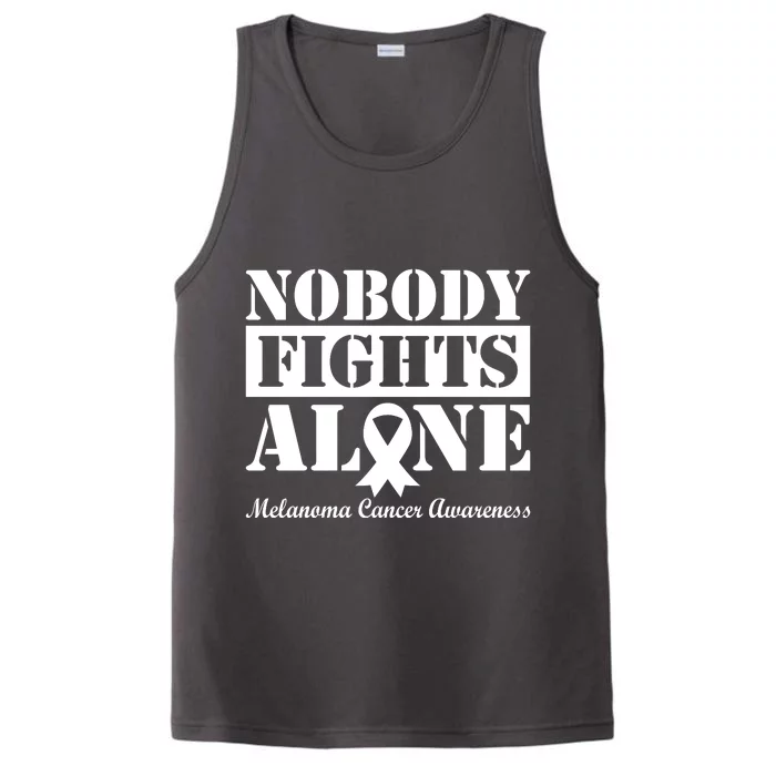 Nobody Fights Alone Melanoma Cancer Awareness Performance Tank