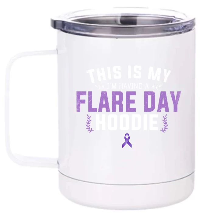 Novelty Fibro Awareness And Fibromyalgia This Is My Flare Day Cute Gift Front & Back 12oz Stainless Steel Tumbler Cup