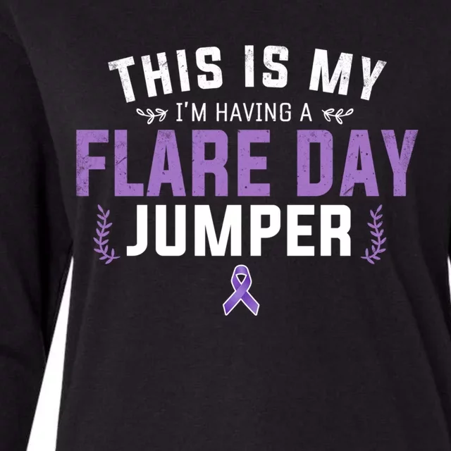 Novelty Fibro Awareness And Fibromyalgia This Is My Flare Day Cute Gift Womens Cotton Relaxed Long Sleeve T-Shirt