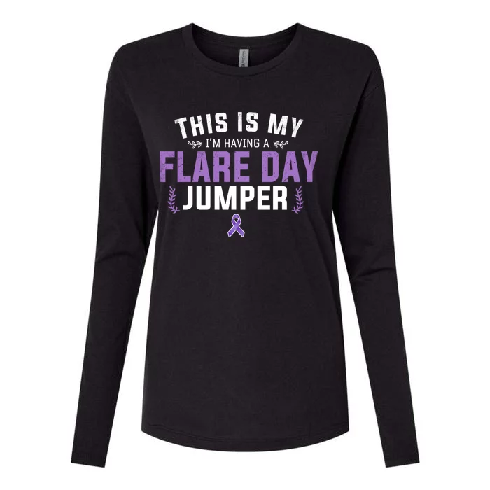 Novelty Fibro Awareness And Fibromyalgia This Is My Flare Day Cute Gift Womens Cotton Relaxed Long Sleeve T-Shirt