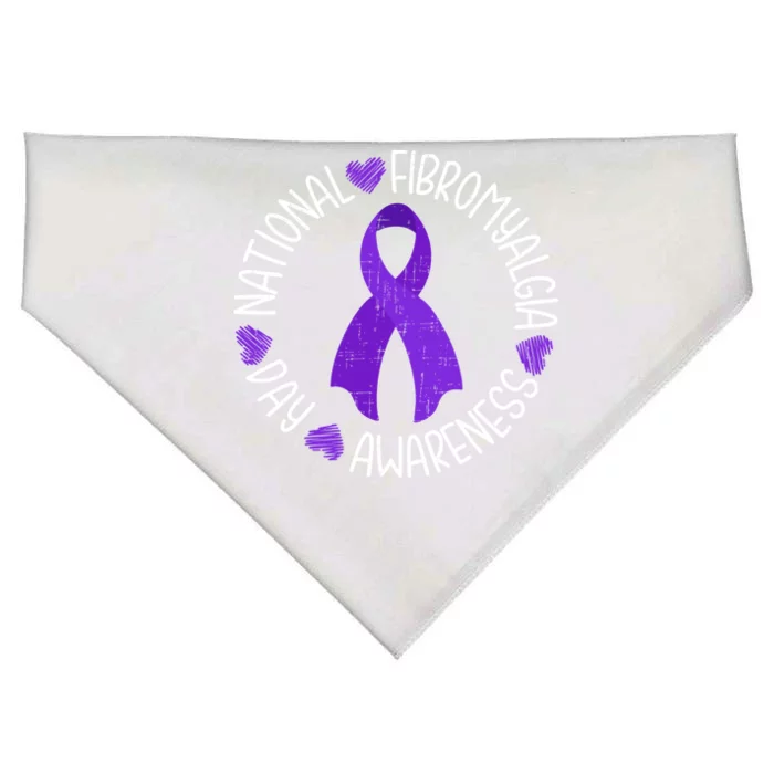 National Fibromyalgia Awareness Day Costume Ribbon Gift USA-Made Doggie Bandana