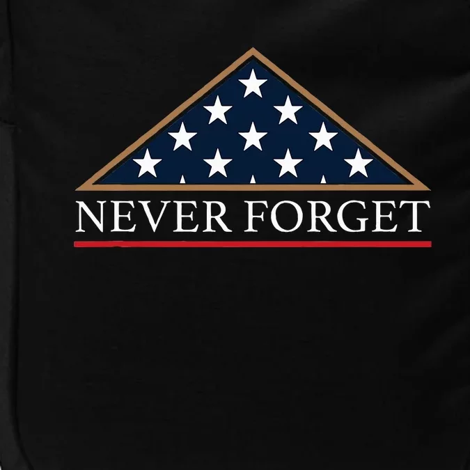 Never Forget American Folded Flag Military Memorial Design Impact Tech Backpack