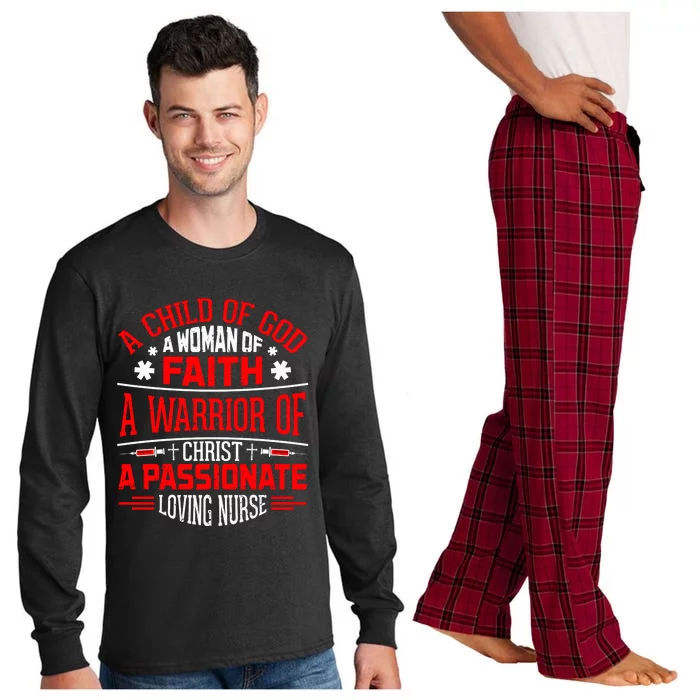 Nurse Faith And Passion Graphic Long Sleeve Pajama Set