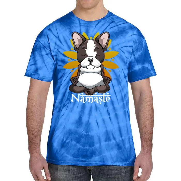 Namaste French Bulldog Funny Gift Dog Lover Frenchie Yoga Cool Gift Tie-Dye T-Shirt