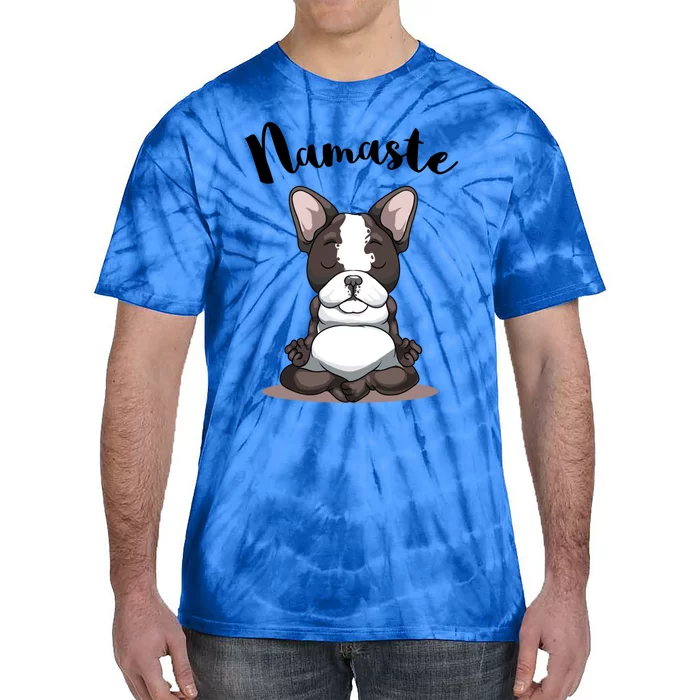 Namaste French Bulldog Yoga Design Dog Lover Frenchie Yoga Gift Tie-Dye T-Shirt