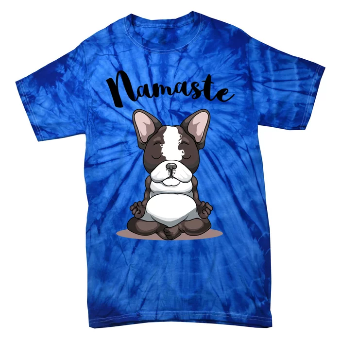 Namaste French Bulldog Yoga Design Dog Lover Frenchie Yoga Gift Tie-Dye T-Shirt