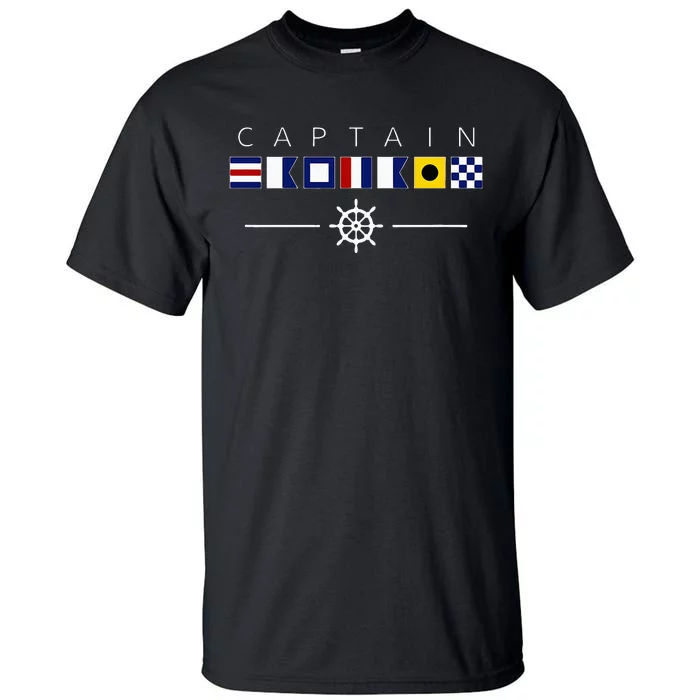 NAUTICAL FLAG BOAT CAPTAIN Tall T-Shirt