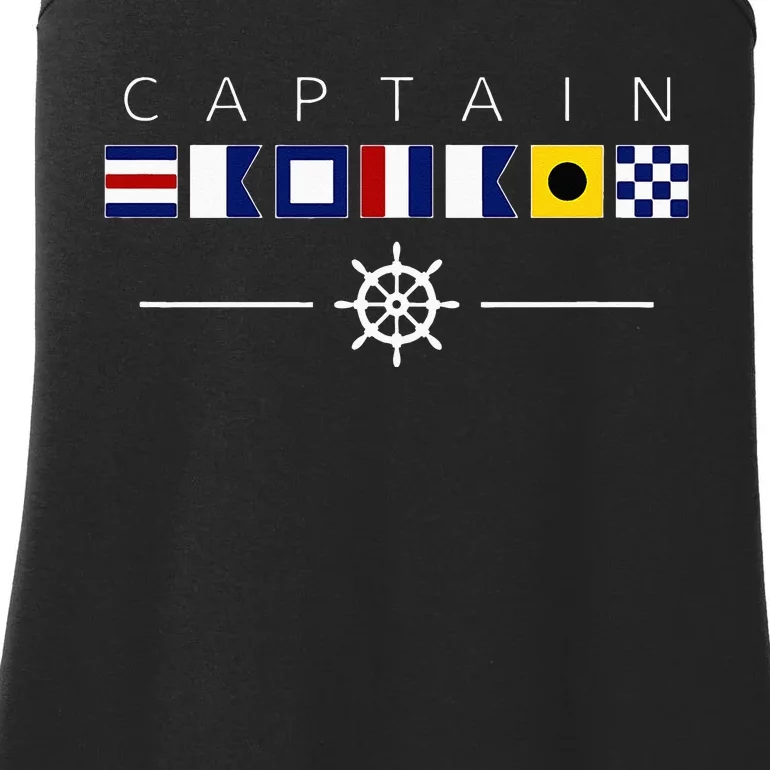 NAUTICAL FLAG BOAT CAPTAIN Ladies Essential Tank