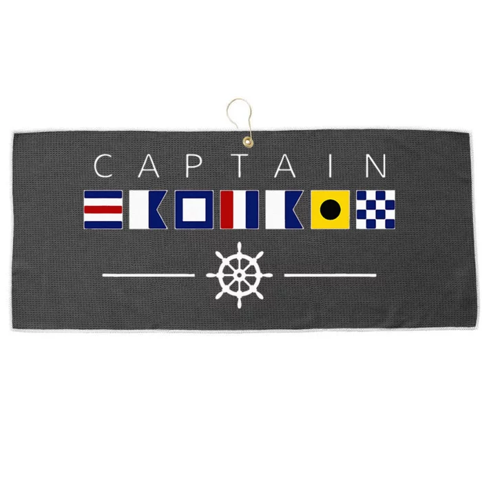 NAUTICAL FLAG BOAT CAPTAIN Large Microfiber Waffle Golf Towel