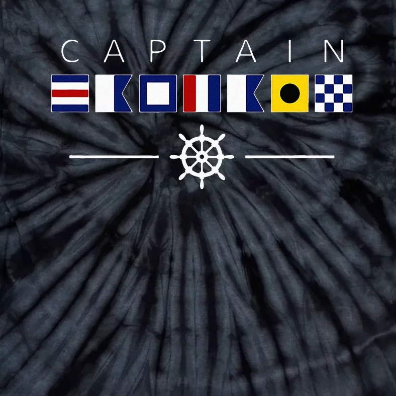 NAUTICAL FLAG BOAT CAPTAIN Tie-Dye T-Shirt