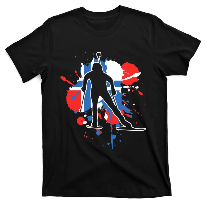 Norway Flag Biathlonist Norwegian Biathlon T-Shirt