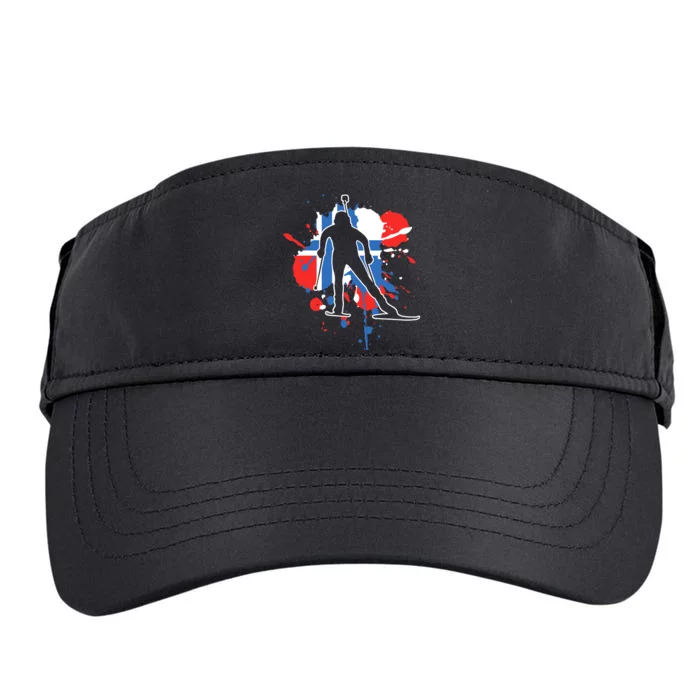 Norway Flag Biathlonist Norwegian Biathlon Adult Drive Performance Visor