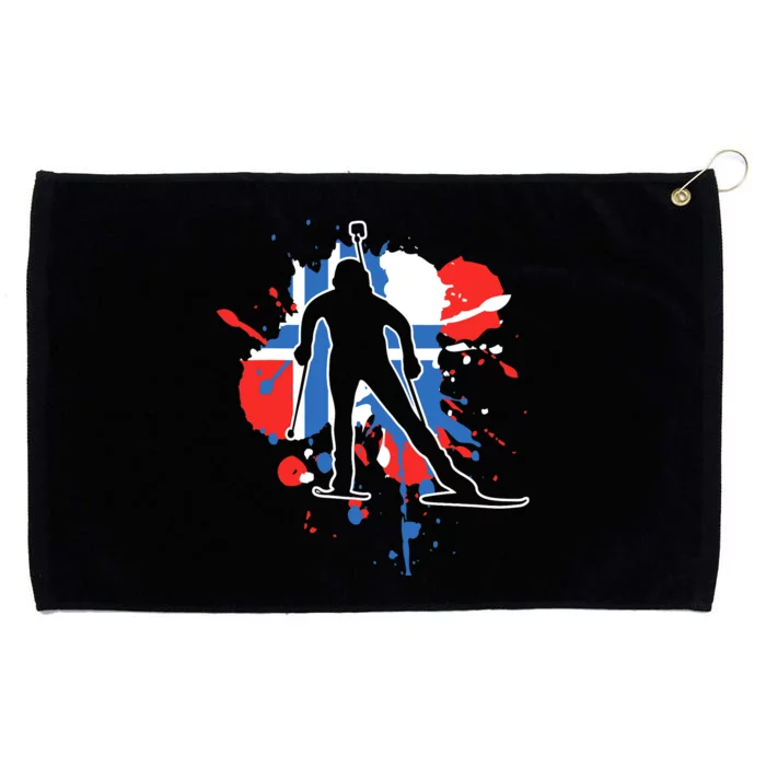 Norway Flag Biathlonist Norwegian Biathlon Grommeted Golf Towel