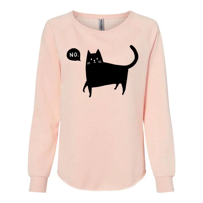 No Funny Black Cat Womens California Wash Sweatshirt