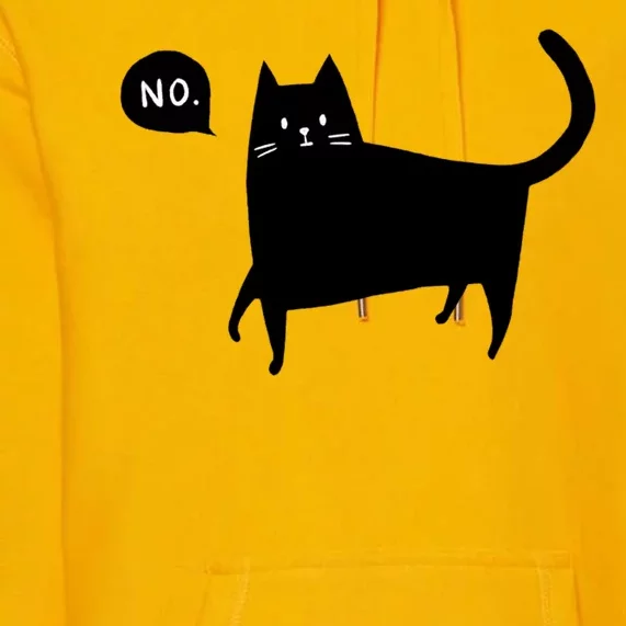 No Funny Black Cat Premium Hoodie