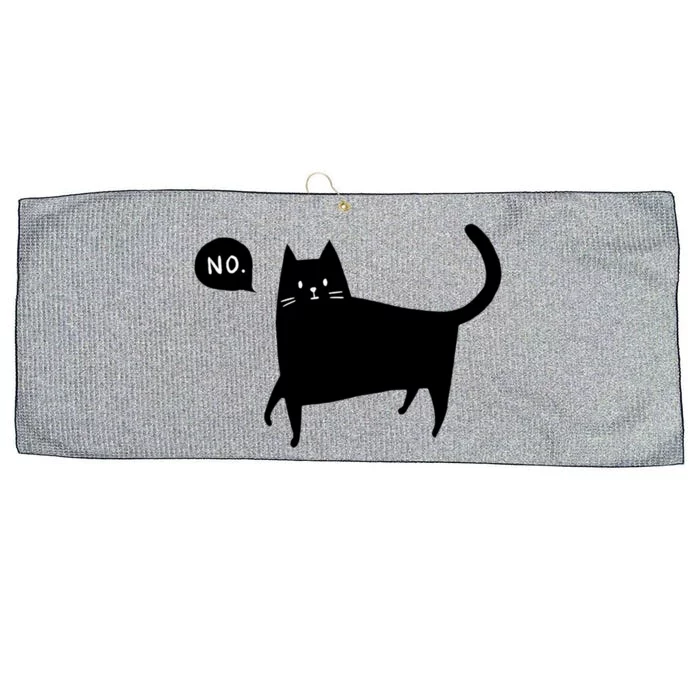 No Funny Black Cat Large Microfiber Waffle Golf Towel