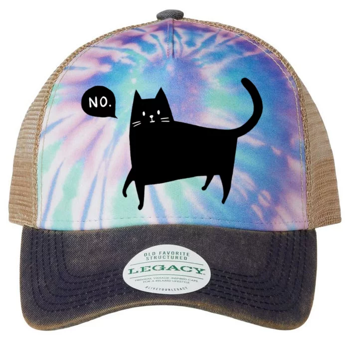 No Funny Black Cat Legacy Tie Dye Trucker Hat