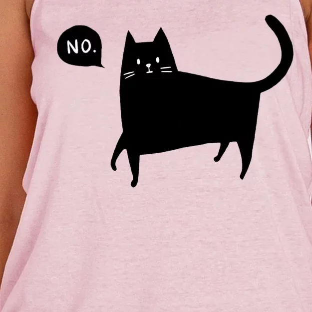 No Funny Black Cat Women's Knotted Racerback Tank