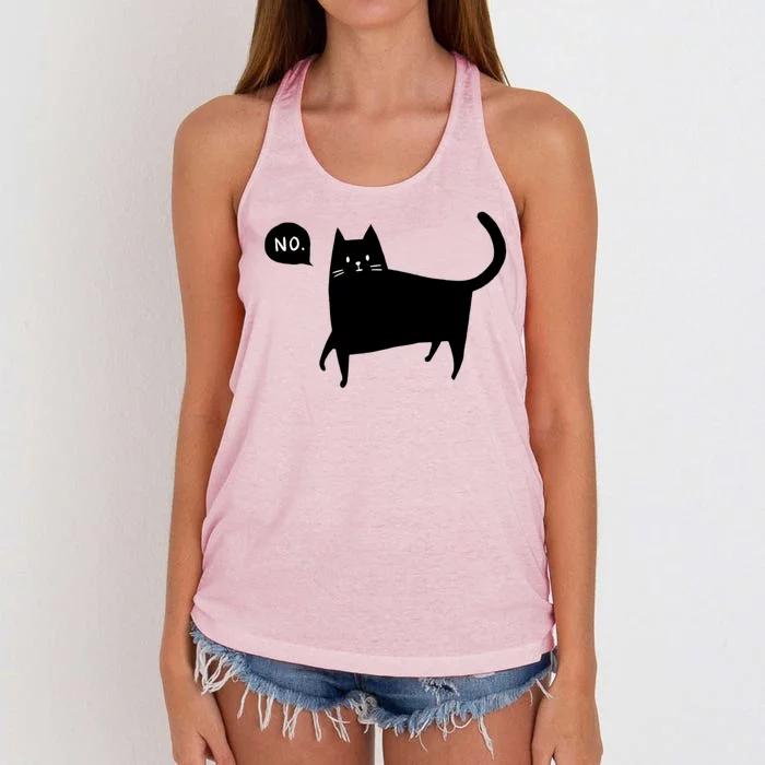 No Funny Black Cat Women's Knotted Racerback Tank